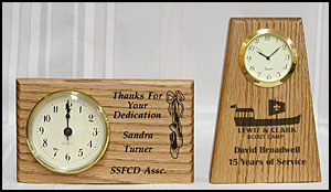 personalized award clock, custom desk clock
